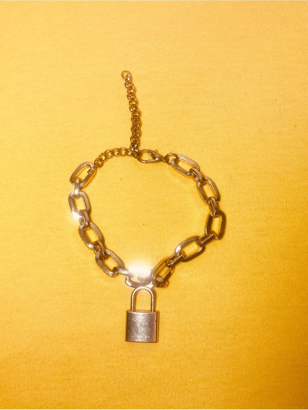 Gold Padlock Link Bracelet for Women